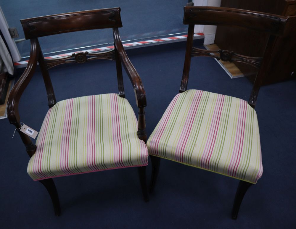 A set of eight Regency style mahogany dining chairs (six plus two)